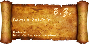 Bartus Zalán névjegykártya