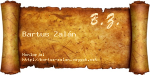 Bartus Zalán névjegykártya